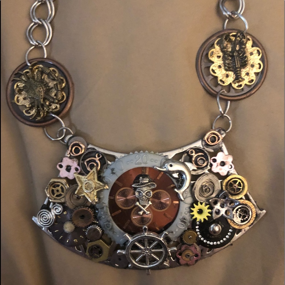 Steampunk bracelet and necklace